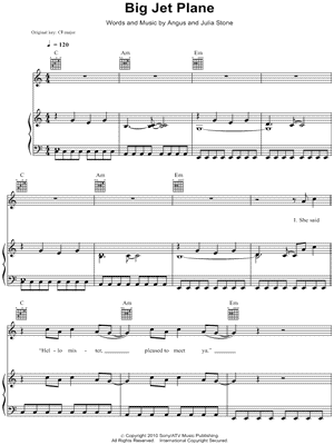 plane sheet music