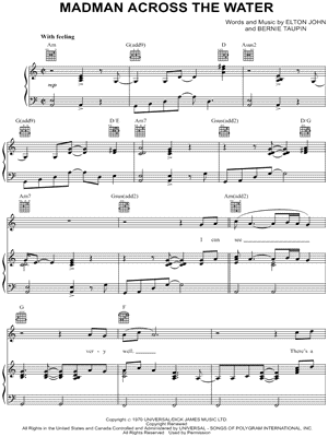 Madman Across the Water Sheet Music by Elton John - Piano/Vocal/Guitar