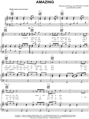 Amazing Sheet Music by Aerosmith - Piano/Vocal/Guitar