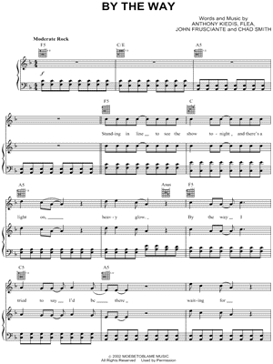 By the Way Sheet Music by Red Hot Chili Peppers - Piano/Vocal/Guitar