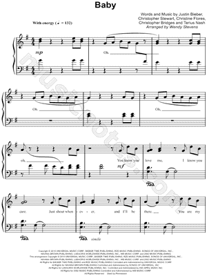 Justin Bieber "Baby" Sheet Music (Easy Piano) - Download ...