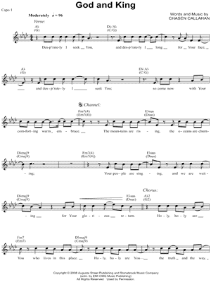 God and King Sheet Music by Chasen - Leadsheet