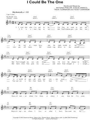 I Could Be the One Sheet Music by Stacie Orrico - Leadsheet