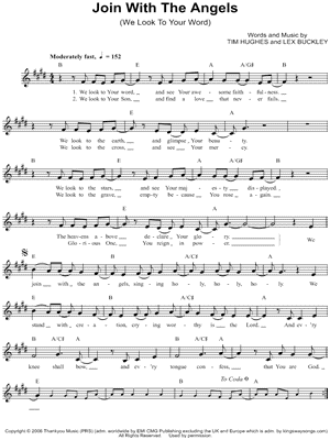 Join With the Angels (We Look To Your Word) Sheet Music by Lex Buckley - Leadsheet