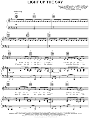 Light Up the Sky Sheet Music by The Afters - Piano/Vocal/Guitar