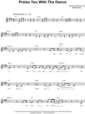 Praise You With the Dance Sheet Music by Casting Crowns - Leadsheet
