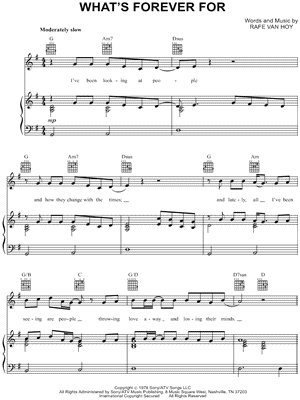 What's Forever For Sheet Music by Michael Martin Murphey - Piano/Vocal/Guitar