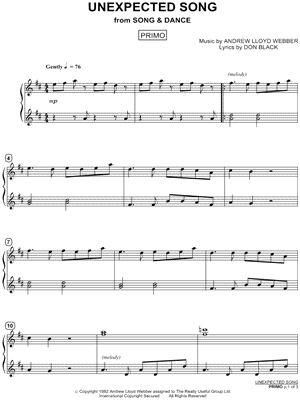 Unexpected Song Sheet Music from Song and Dance - Instrumental Duet