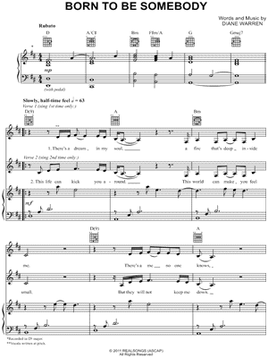 Born To Be Somebody Sheet Music by Justin Bieber - Piano/Vocal/Guitar, Singer Pro