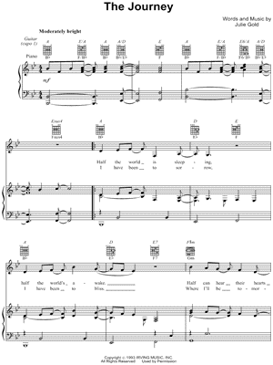 The Journey Sheet Music by Julie Gold - Piano/Vocal/Guitar
