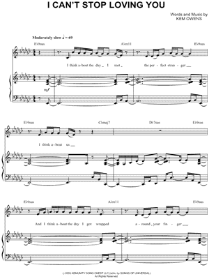 I Can't Stop Loving You Sheet Music by Kem - Piano/Vocal/Chords, Singer Pro