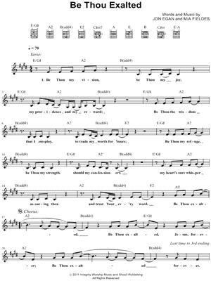 Be Thou Exalted Sheet Music by New Life Worship - Leadsheet