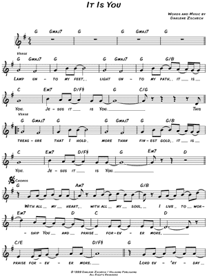 It Is You Sheet Music by Hillsong - Leadsheet
