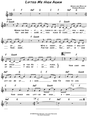 Lifted Me High Again Sheet Music by Hillsong - Leadsheet