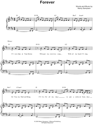 Forever Sheet Music by Hillsong - Piano/Vocal/Chords, Singer Pro