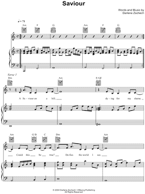 Saviour Sheet Music by Hillsong - Piano/Vocal/Guitar, Singer Pro