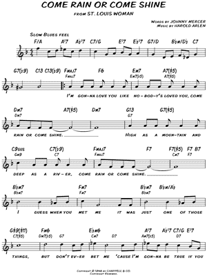 &quot;Come Rain or Come Shine&quot; from &#39;St. Louis Woman&#39; Sheet Music - Download & Print