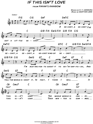 If This Isn't Love Sheet Music from Finian's Rainbow - Leadsheet