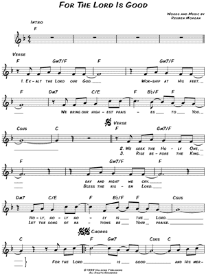 For the Lord Is Good Sheet Music by Hillsong - Leadsheet
