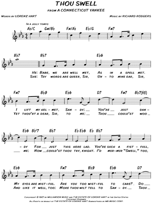Thou Swell Sheet Music from A Connecticut Yankee - Leadsheet