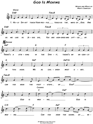 God Is Moving Sheet Music by Hillsong - Leadsheet