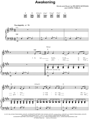 Awakening Sheet Music by Hillsong United - Piano/Vocal/Guitar, Singer Pro