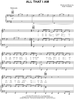 All That I Am Sheet Music by Rob Thomas - Piano/Vocal/Guitar