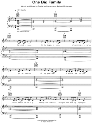 One Big Family Sheet Music by Templecloud - Piano/Vocal/Guitar, Singer Pro