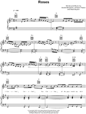 Roses Sheet Music by Outkast - Piano/Vocal/Guitar, Singer Pro