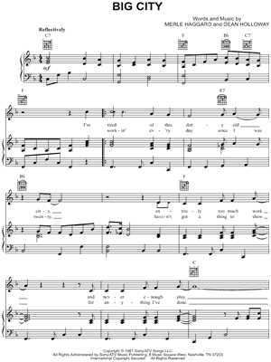 Big City Sheet Music by Merle Haggard - Piano/Vocal/Guitar