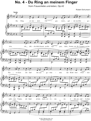 Robert Schumann - Du Ring An Meinem Finger - from Frauenliebe und-leben, Op. 42 - Sheet Music (Digital Download)