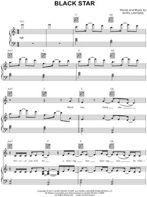 Black Star Sheet Music by Avril Lavigne - Piano/Vocal/Guitar