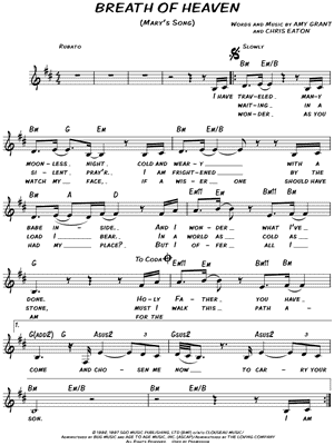 Breath of Heaven (Mary's Song) Sheet Music by Amy Grant - Leadsheet