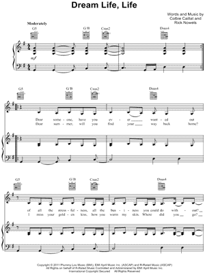 Dream Life, Life Sheet Music by Colbie Caillat - Piano/Vocal/Guitar