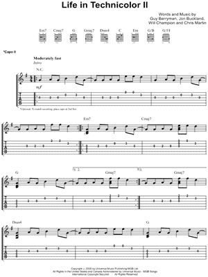 LIFE IN TECHNICOLOR II CHORDS ver 2 by Coldplay