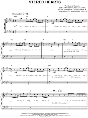 Gym Class Heroes - Stereo Hearts - Sheet Music (Digital Download)