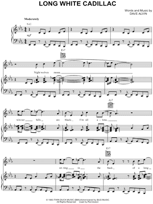 Long White Cadillac Sheet Music by Dwight Yoakam - Piano/Vocal/Guitar