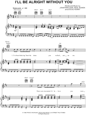 I'll Be Alright Without You Sheet Music by Journey - Piano/Vocal/Guitar