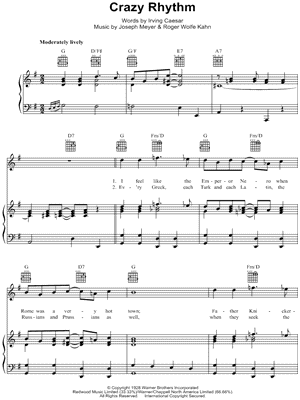 Crazy Rhythm Sheet Music by Joseph Meyer - Piano/Vocal/Guitar