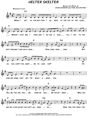 Helter Skelter Sheet Music by The Beatles - Leadsheet