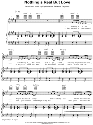 Nothing's Real But Love Sheet Music by Rebecca Ferguson - Piano/Vocal/Guitar, Singer Pro