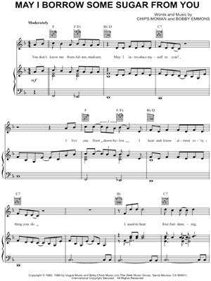 May I Borrow Some Sugar From You Sheet Music by Waylon Jennings - Piano/Vocal/Guitar