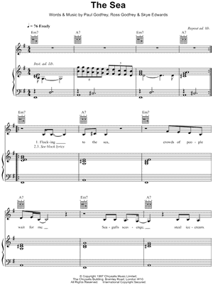 The Sea Sheet Music by Morcheeba - Piano/Vocal/Guitar, Singer Pro