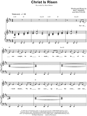 Christ Is Risen Sheet Music by Matt Maher - Piano/Vocal/Chords, Singer Pro