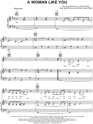 A Woman Like You Sheet Music by Lee Brice - Piano/Vocal/Guitar