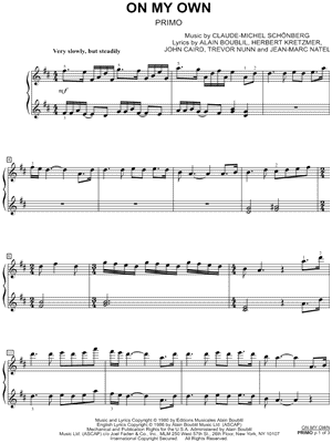On My Own Sheet Music from Les Mis rables - Instrumental Duet