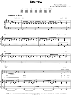 Sparrow Sheet Music by Audrey Assad - Piano/Vocal/Guitar, Singer Pro