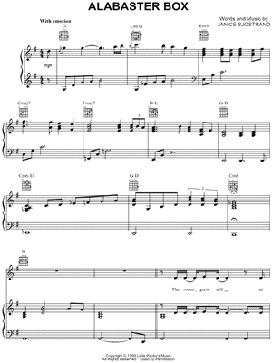 Alabaster Box Sheet Music by Cece Winans - Piano/Vocal/Guitar