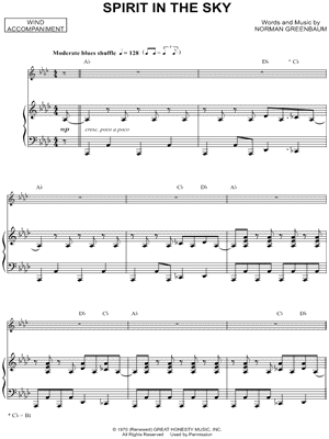 Norman Greenbaum - Spirit In the Sky - Piano Accompaniment (Winds) - Sheet Music (Digital Download)