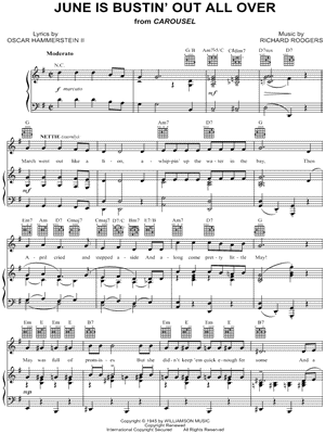 June Is Bustin' Out All Over Sheet Music from Carousel - Piano/Vocal/Guitar